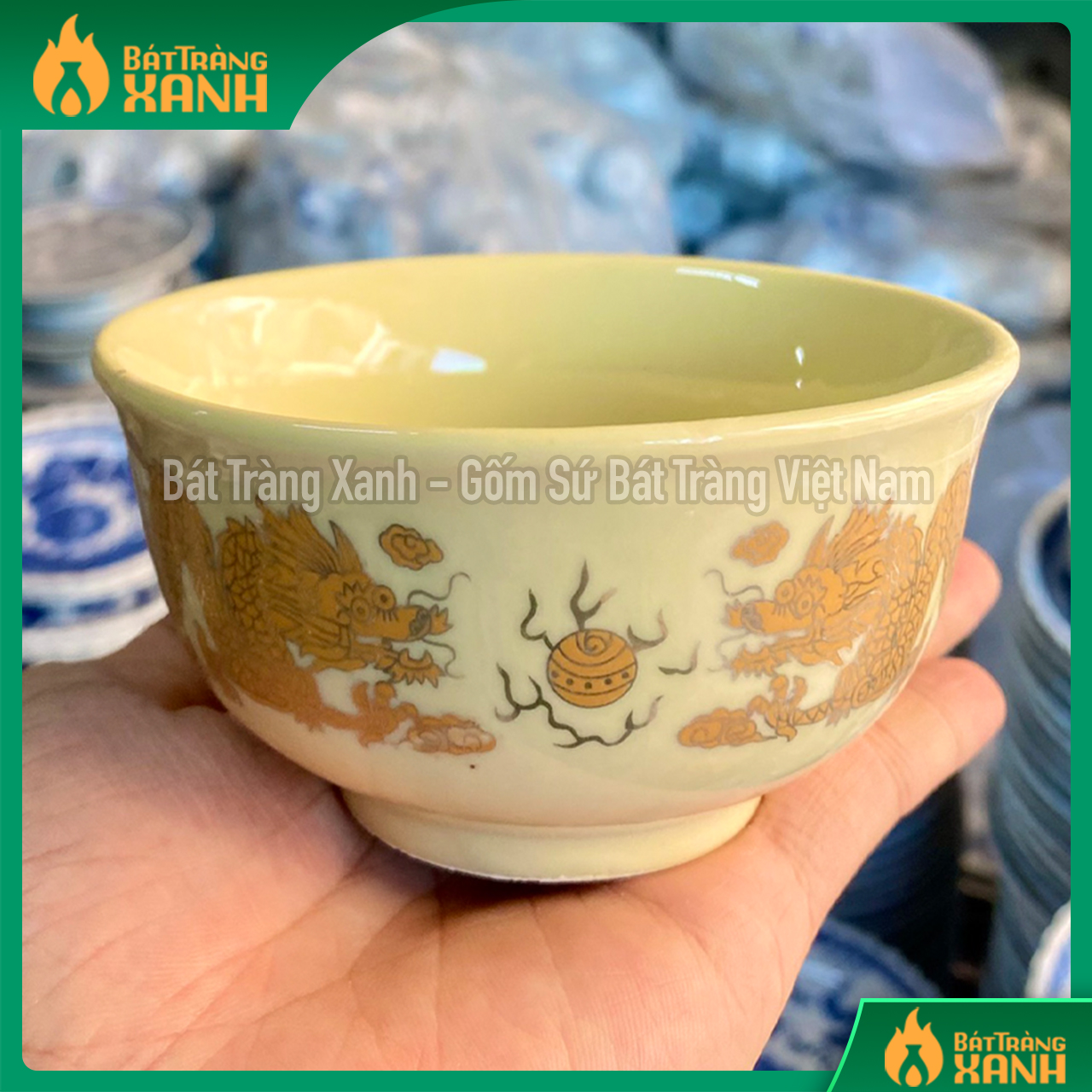 Bát cơm thờ - bát cơm cúng bát tràng men ngà vàng hàng đẹp tuyển chọn