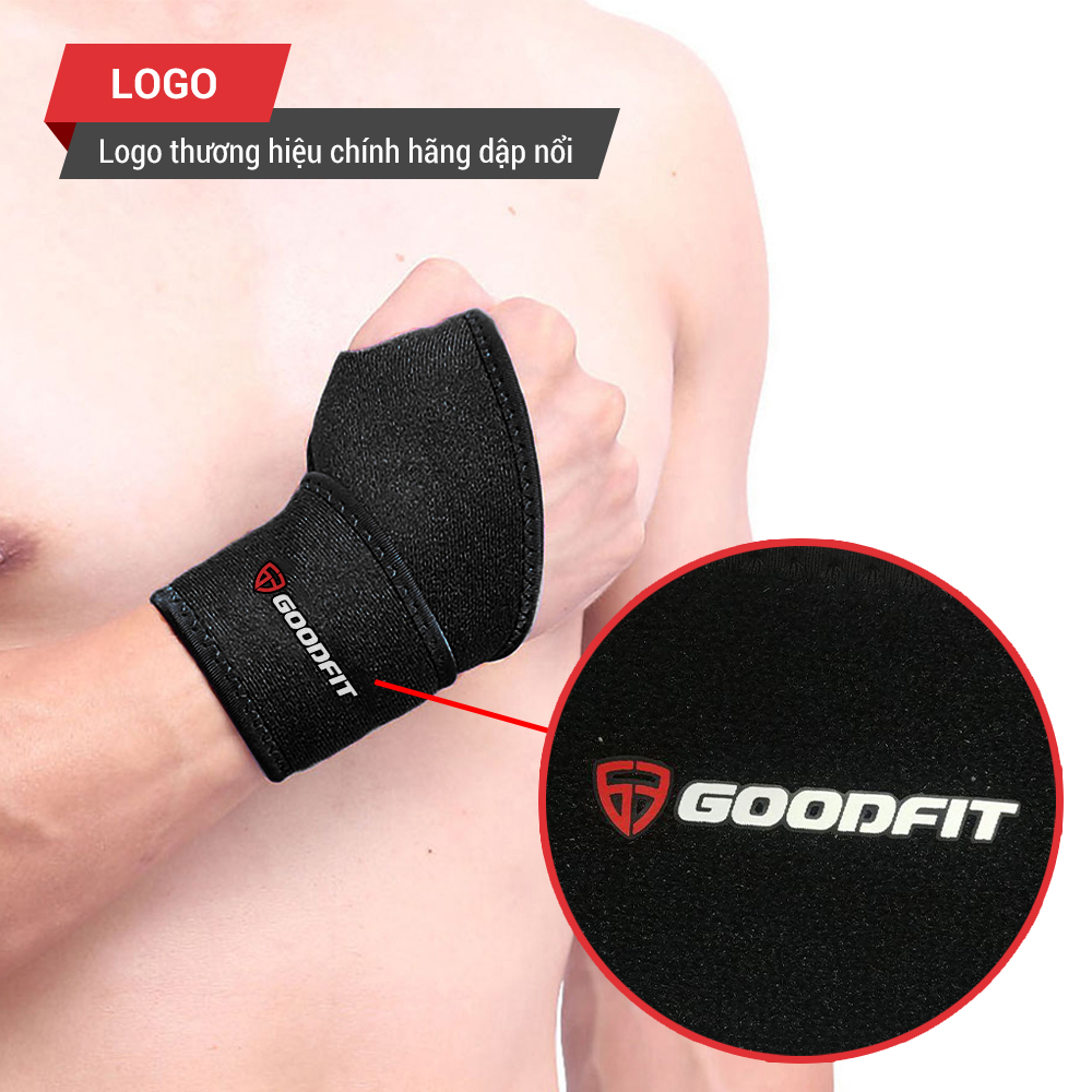 Băng quấn cổ tay tập gym, tập boxing GoodFit vải đục lỗ thoáng khi, đệm xốp êm ái GF302W