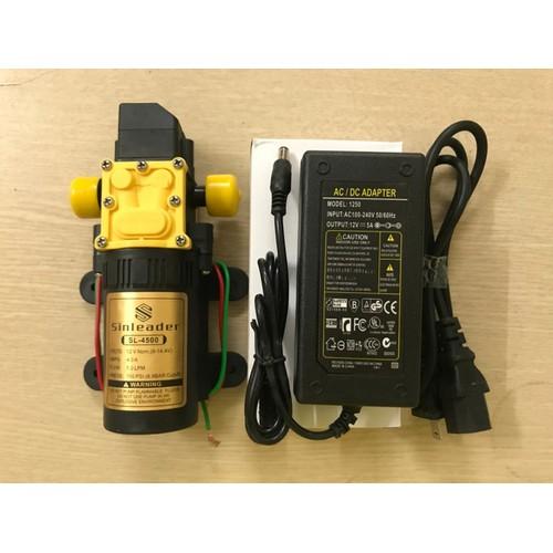 Bộ full máy bơm áp lực mini 12V công suất 60W  rất thích hợp phun thuốc trừ sâu, phun sương tưới lan, tăng áp cho máy giặt, bình nóng lạnh