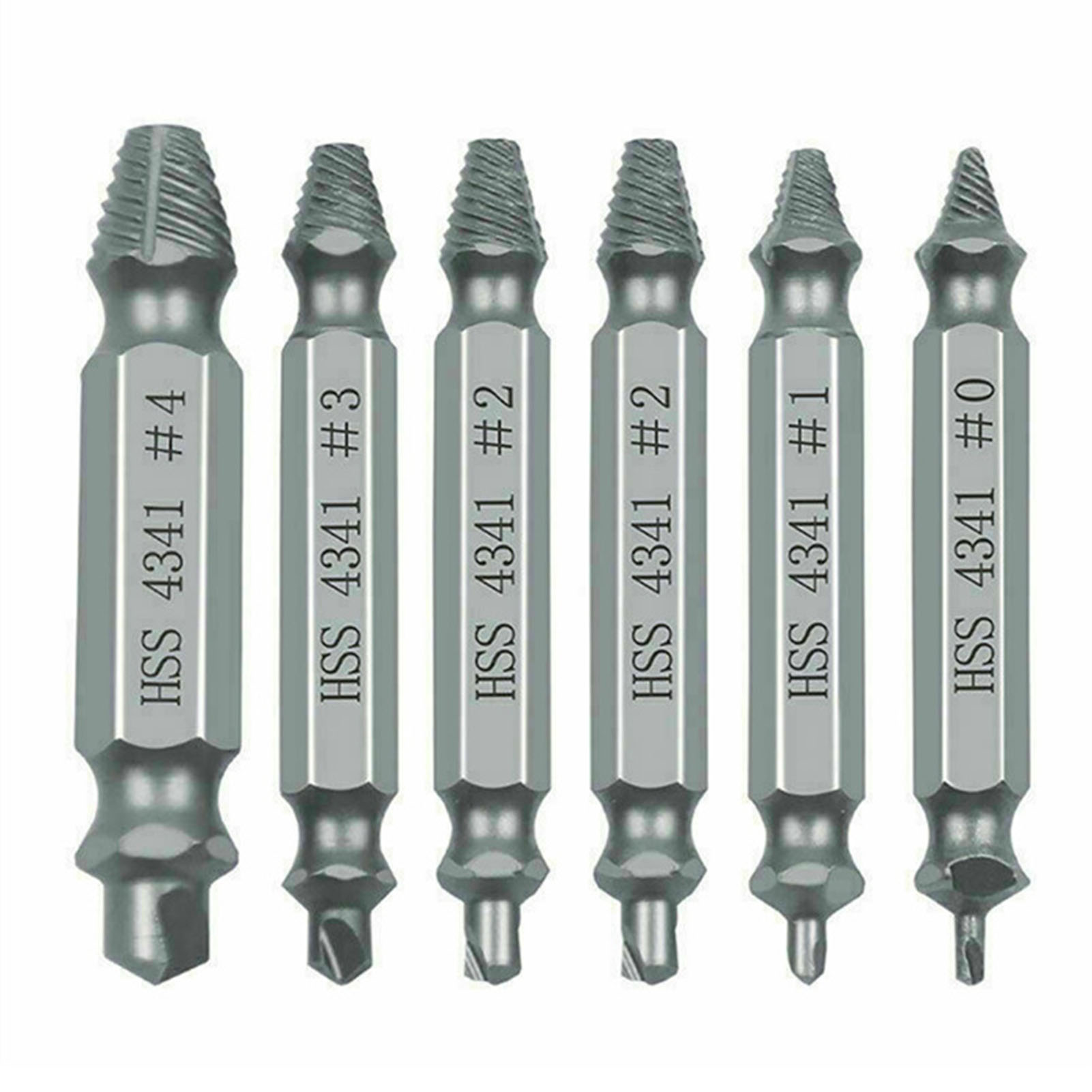 6Pcs Broken Screw Extractors Set Stripped Damaged Screw Remover Tool