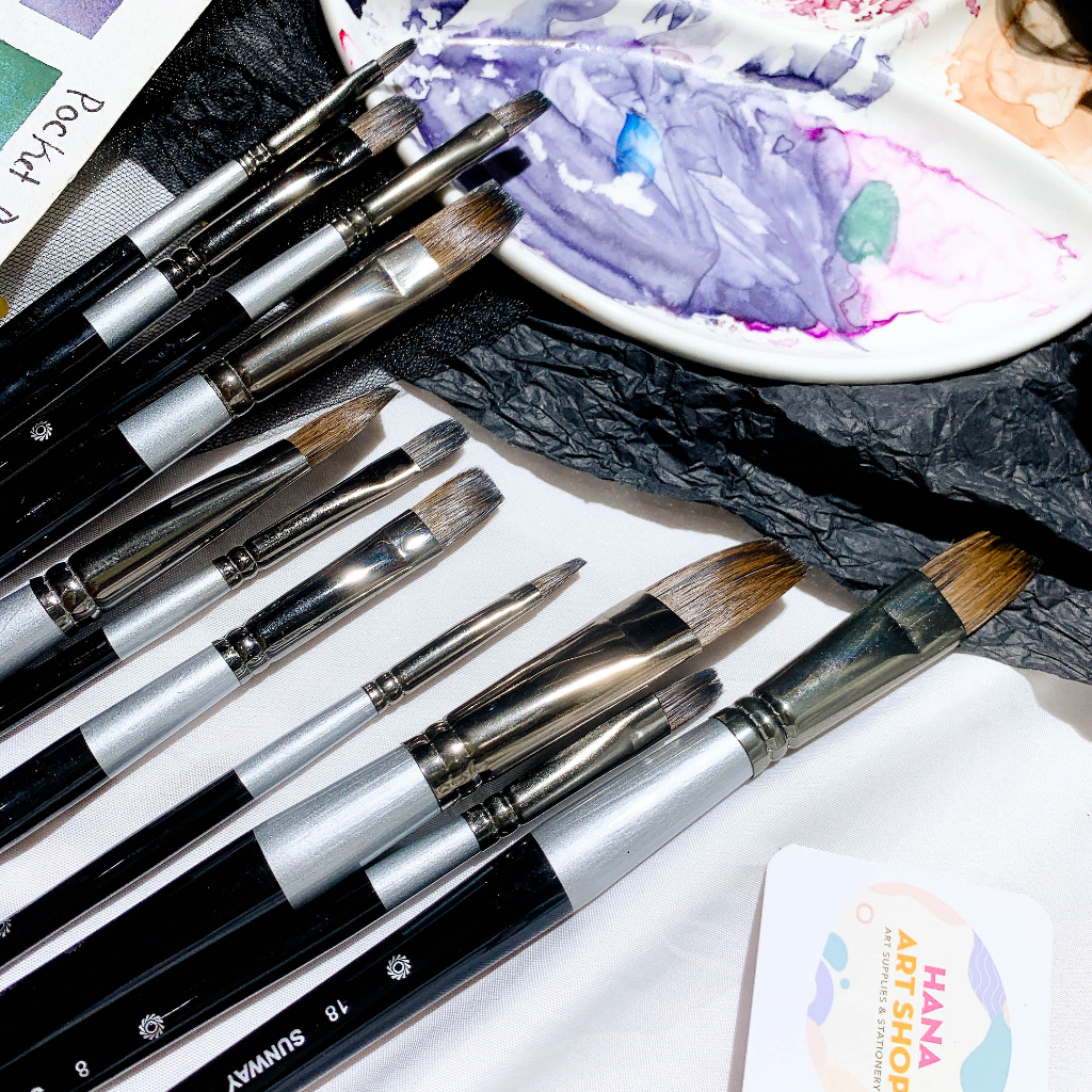 Cọ Vẽ Lông Sóc Sunway Đầu Vuông B207 Flat Brush