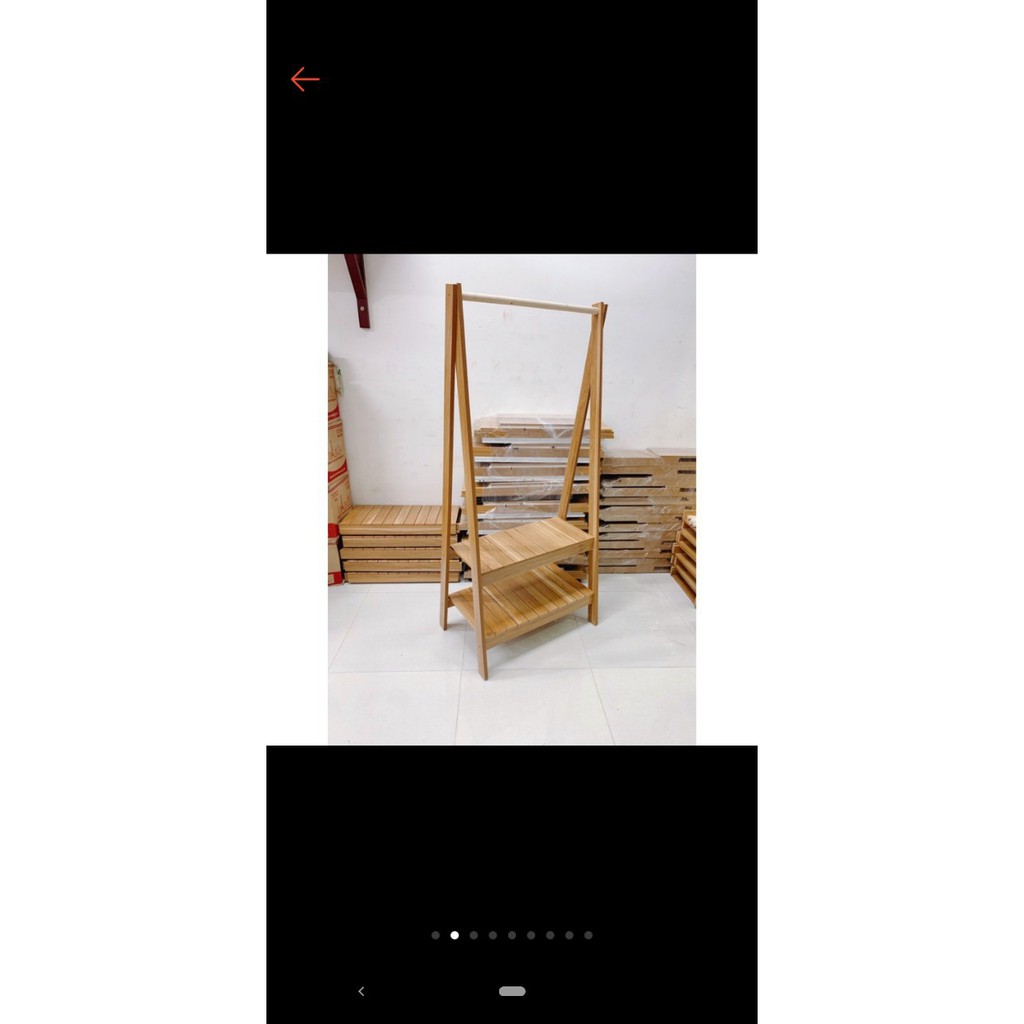 kệ gỗ treo quần áo phong cách vintage