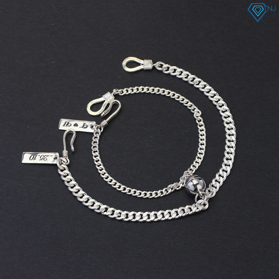 Vòng tay cặp đôi tình yêu gắn nam châm khắc tên LTD0019 - Quà lưu niệm tình yêu ý nghĩa - Trang Sức TNJ
