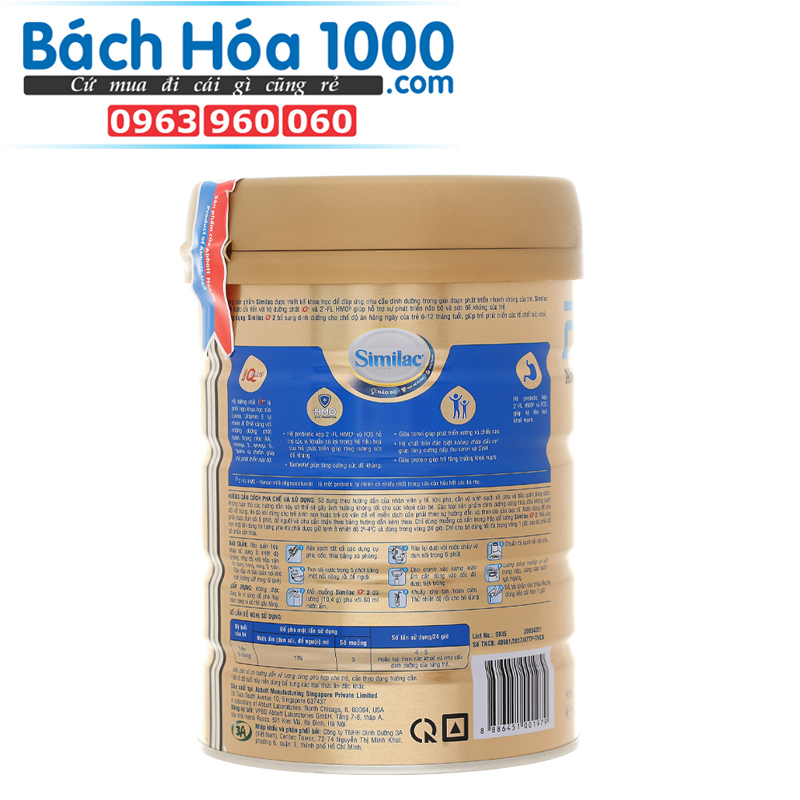 Sữa bột Abbot similac 1,2,3,4 lon 900g