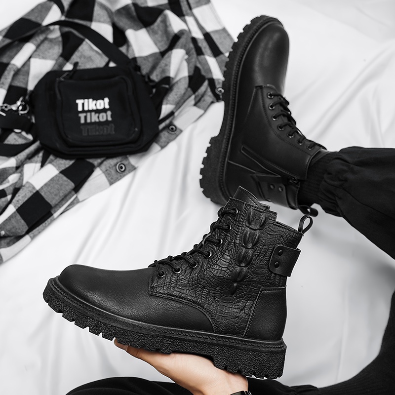 Giày boot da cá sấu thời trang dành cho nam