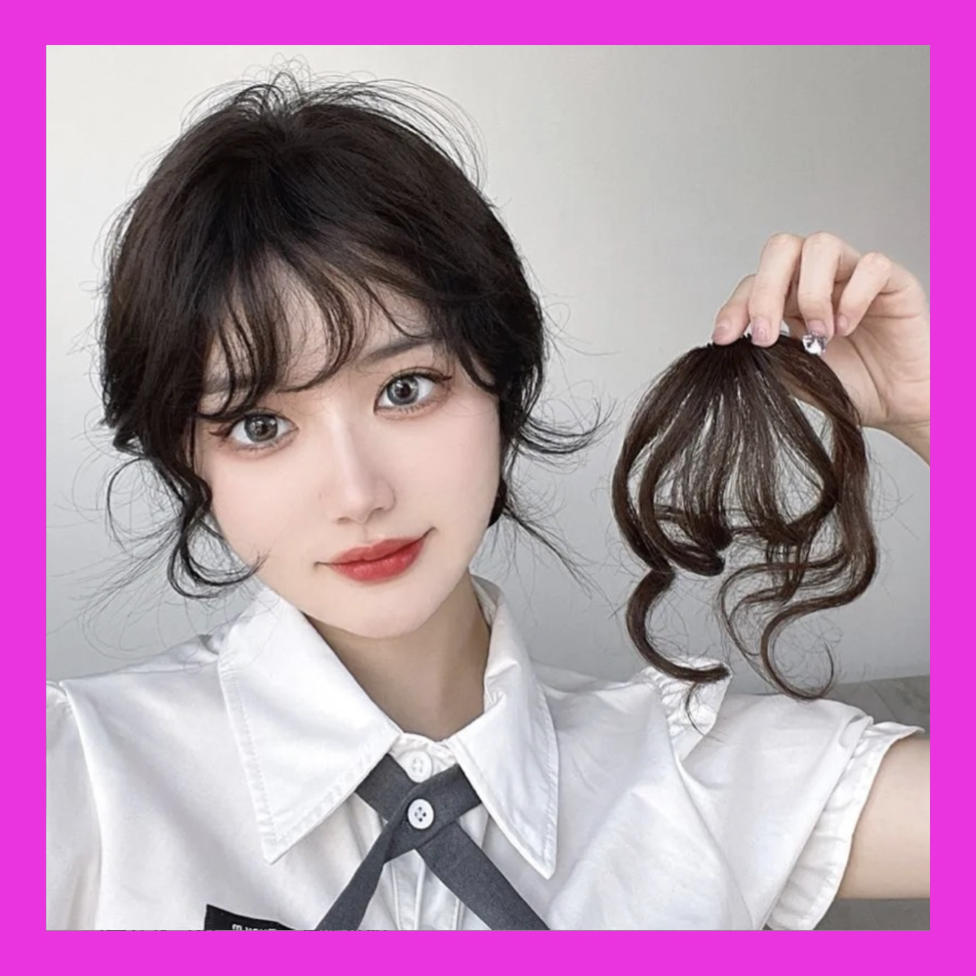 Tóc giả mái thưa có mai đáng yêu Hàn Quốc