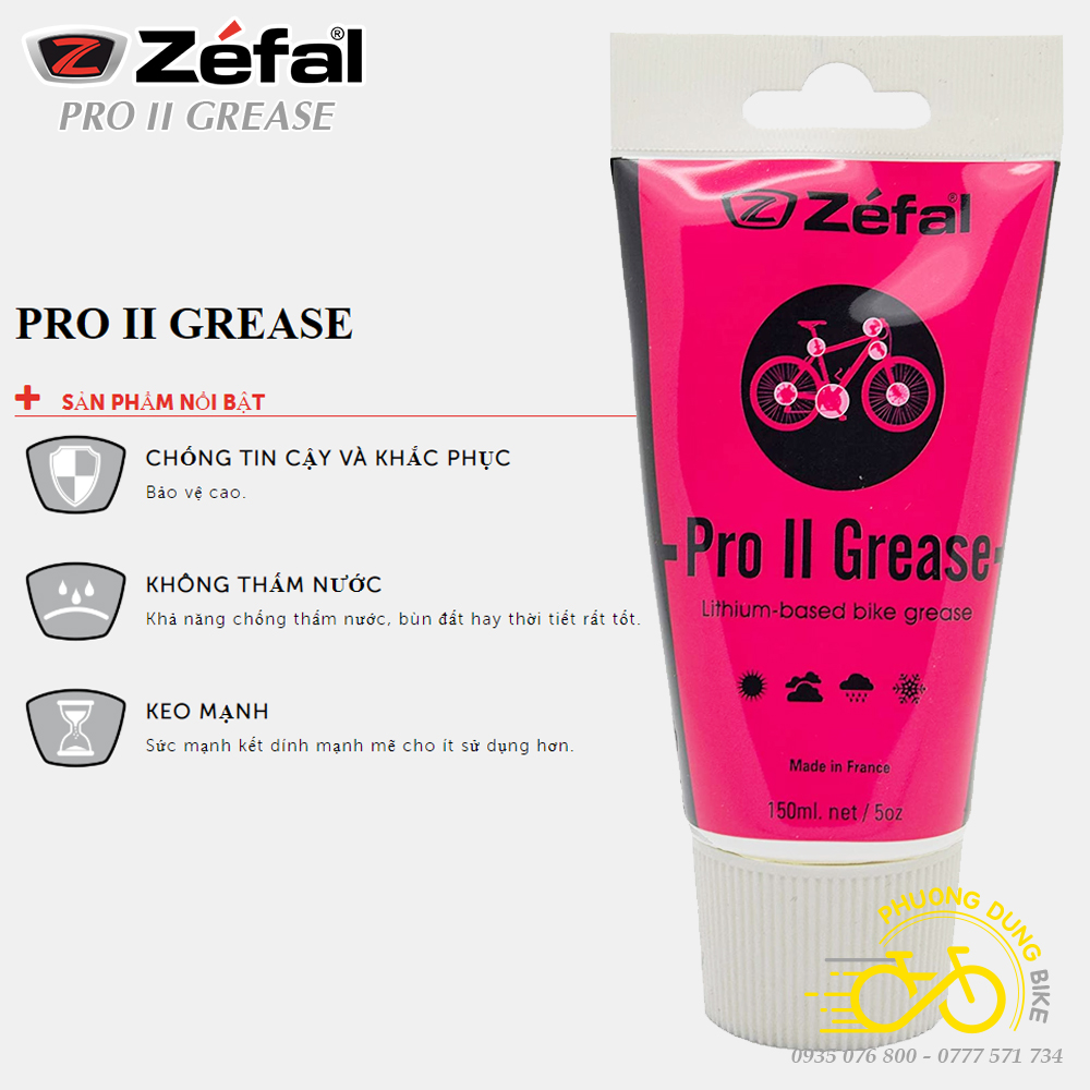 Mỡ bò bôi trơn xe đạp ZEFAL PRO II GREASE 150ml