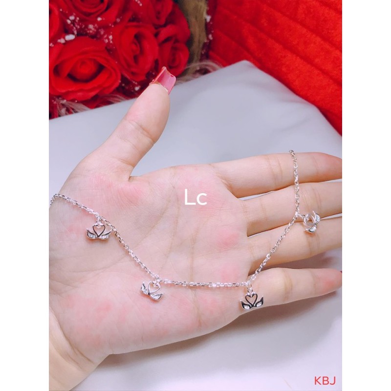 Lắc chân đôi thiên nga hôn nhau bạc cho nữ