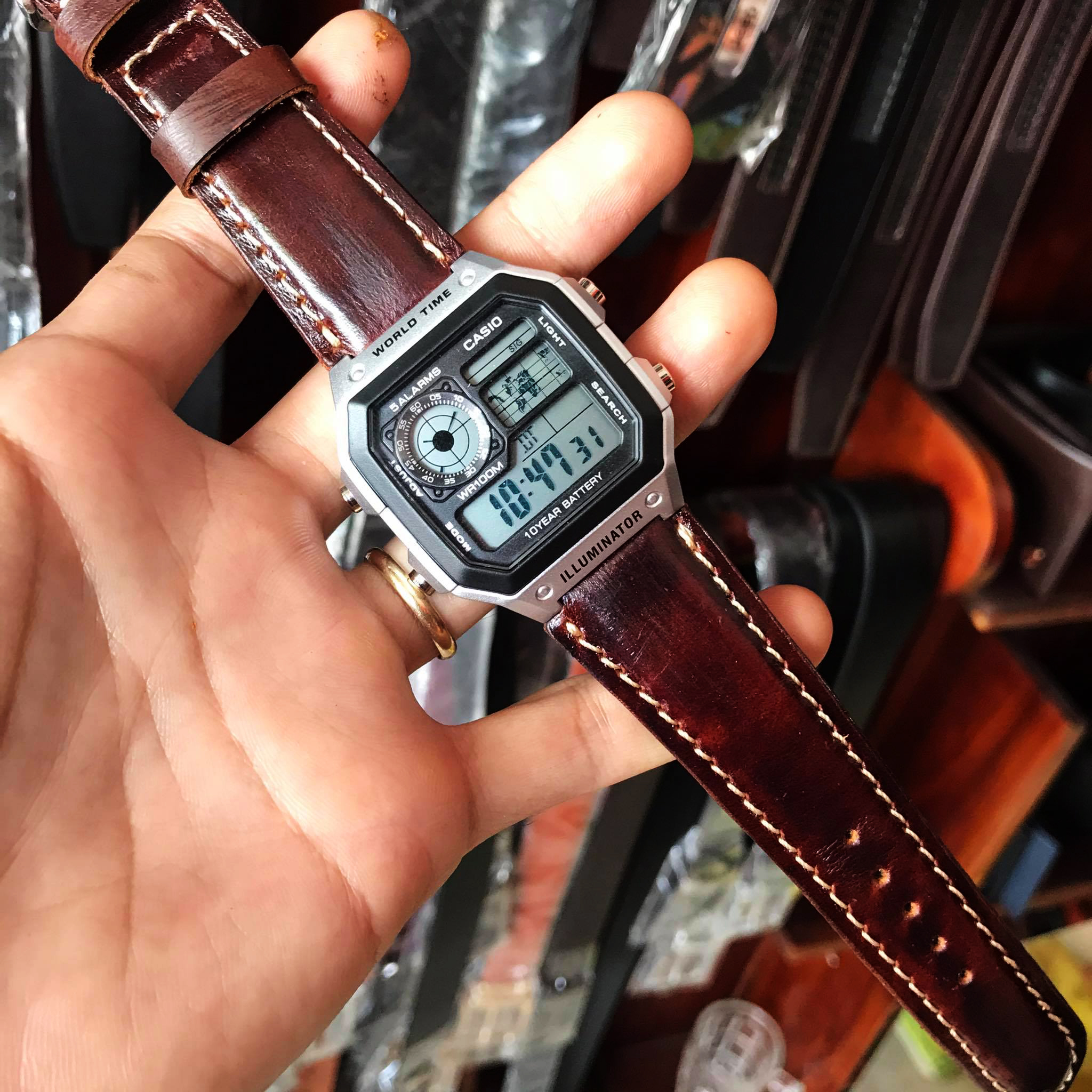 [HCM]DÂY DA ĐỒNG HỒ DA BÒ CASIO AE1200WHD