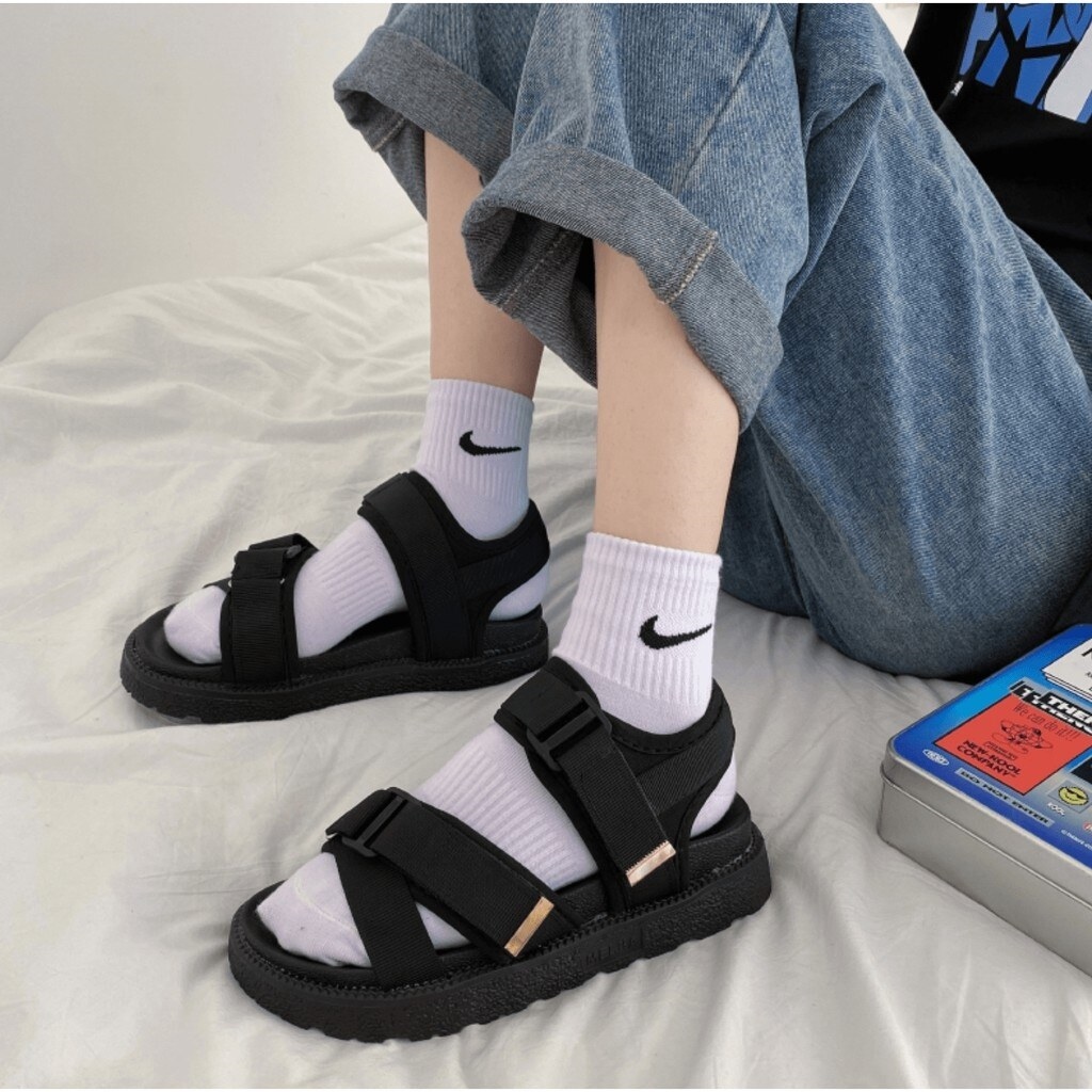 TÍNH ULZZANG CÁ G982 SANDAL ĐEN CHÉO 2022 QUAI
