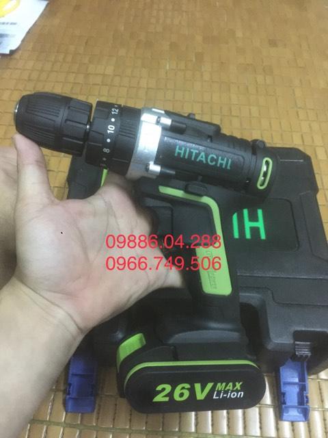 Máy Khoan Pin HITACHI 26v Có Búa ( Hàng 5 Cell Pin )