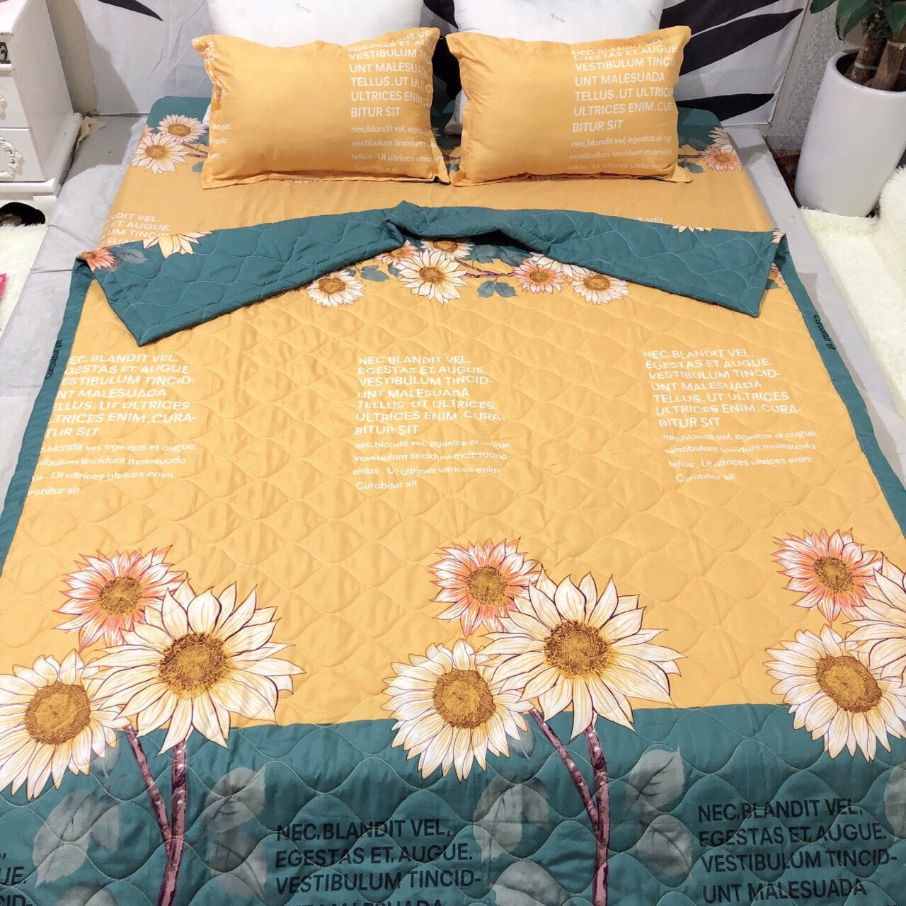 [ RẺ VÔ ĐỊCH ] Set 5 món chăn hè ga chun poly cotton (chăn, ga, gối, vỏ ôm)