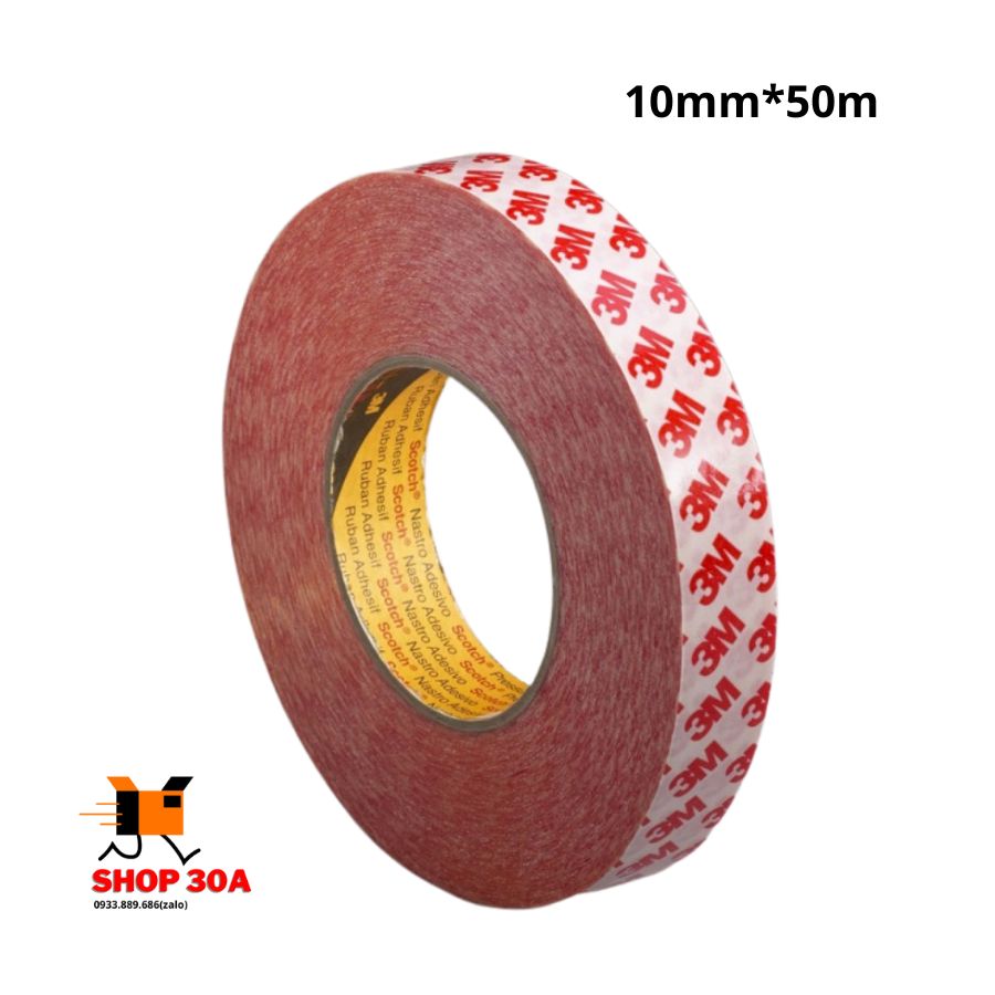 Băng keo siêu dính 2 mặt 3M 9080R - Mỹ(Chịu nhiệt độ đến 150oC, cuộn dài 50m)