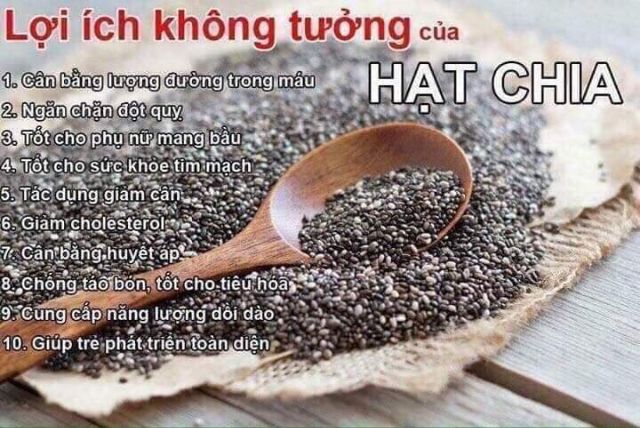 1Kg Hạt Chia Úc Đen (2 Gói 500G) Hàng Chuẩn