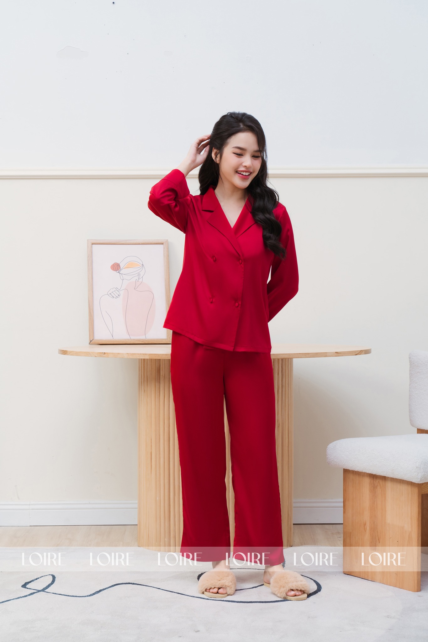 Bộ Pijama Lụa Dài Thanh Lịch Loirechic LPD17