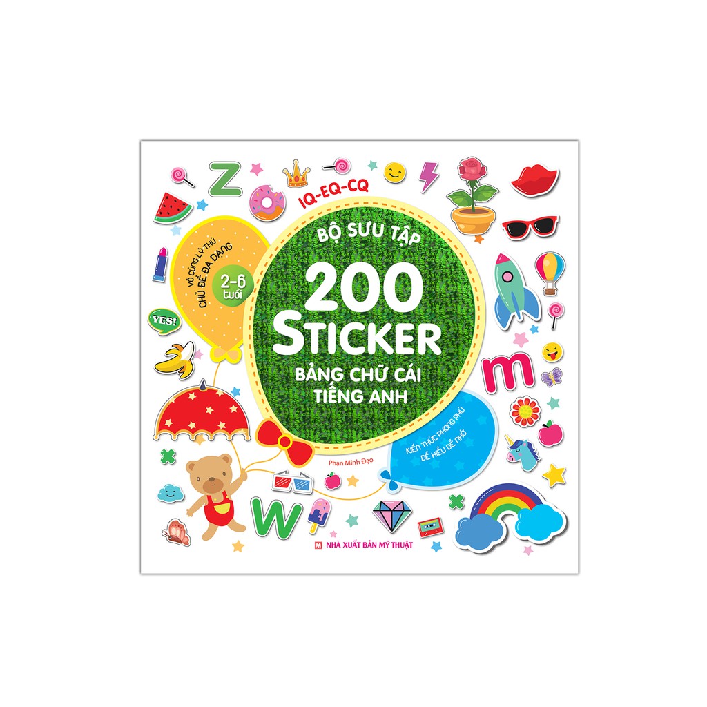 Sách - bộ sưu tập 200 sticker - bảng chữ cái tiếng anh