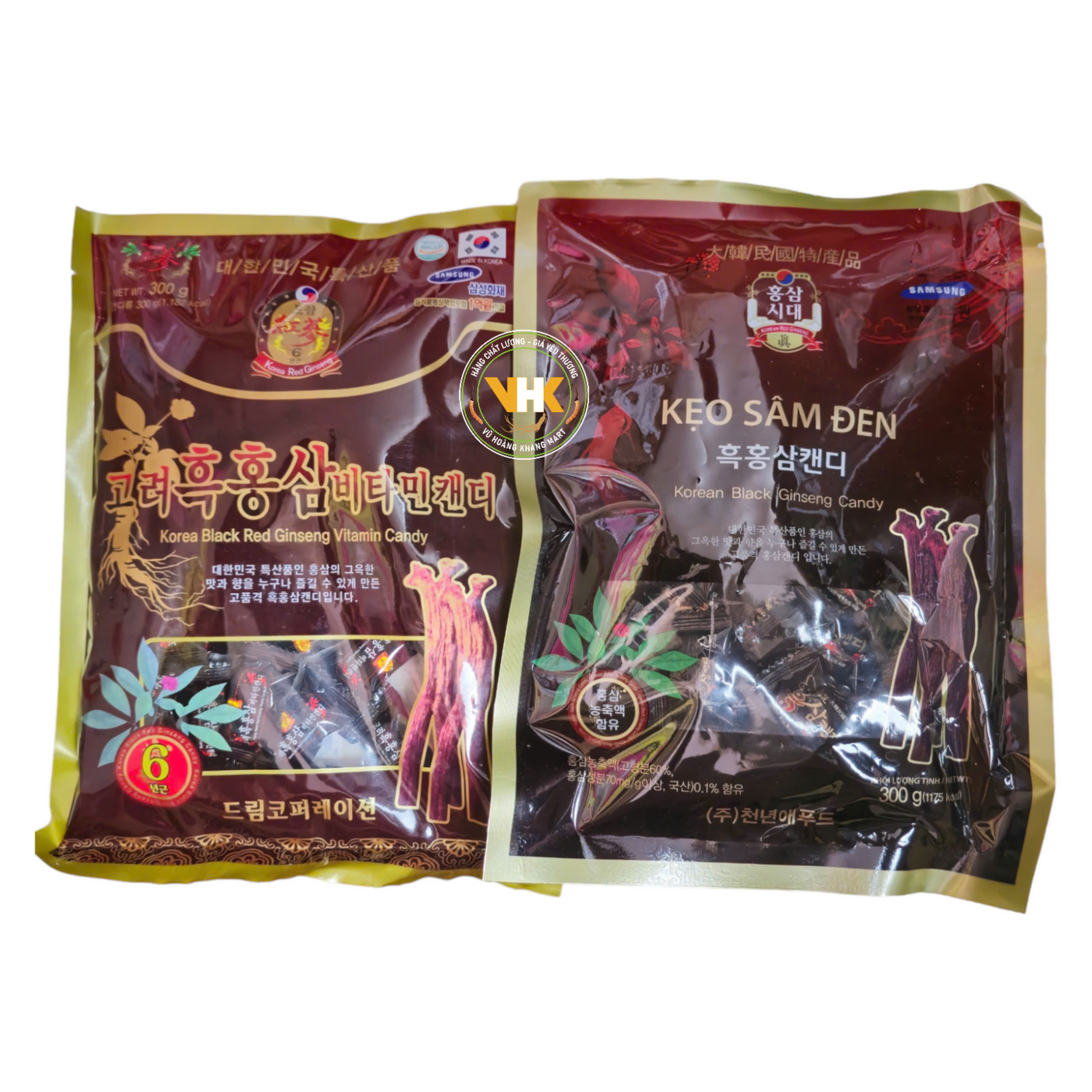 KẸO HẮC SÂM HÀN QUỐC BỊCH 170GR VÀ 300GR