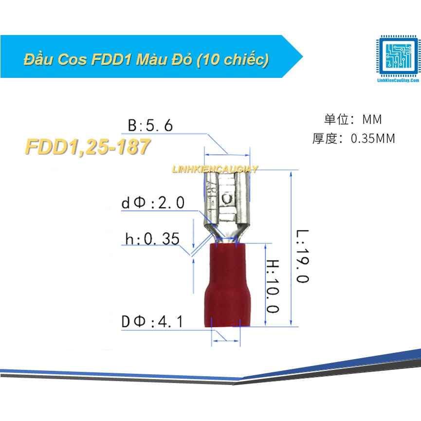 Đầu Cos FDD1 Màu Đỏ (10 chiếc)