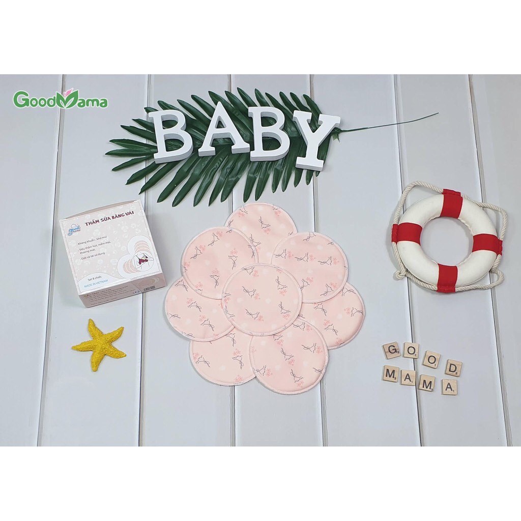 (Bán lẻ) 4 Miếng lót thấm sữa giặt được Goodmama