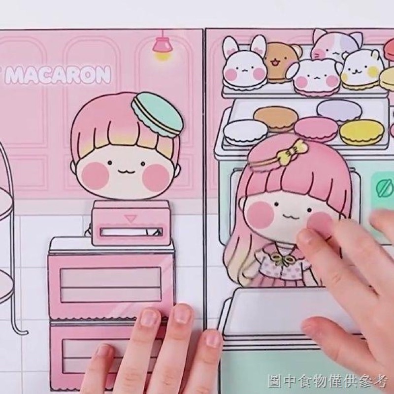 Búp bê giấy cùng làm bánh macaron