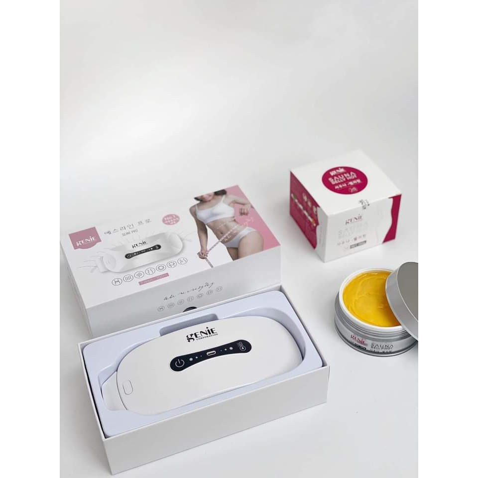 [Hoàn Tiền 8%]Combo Đai Massage Genie + Gel tan mỡ bụng Sauna Belly