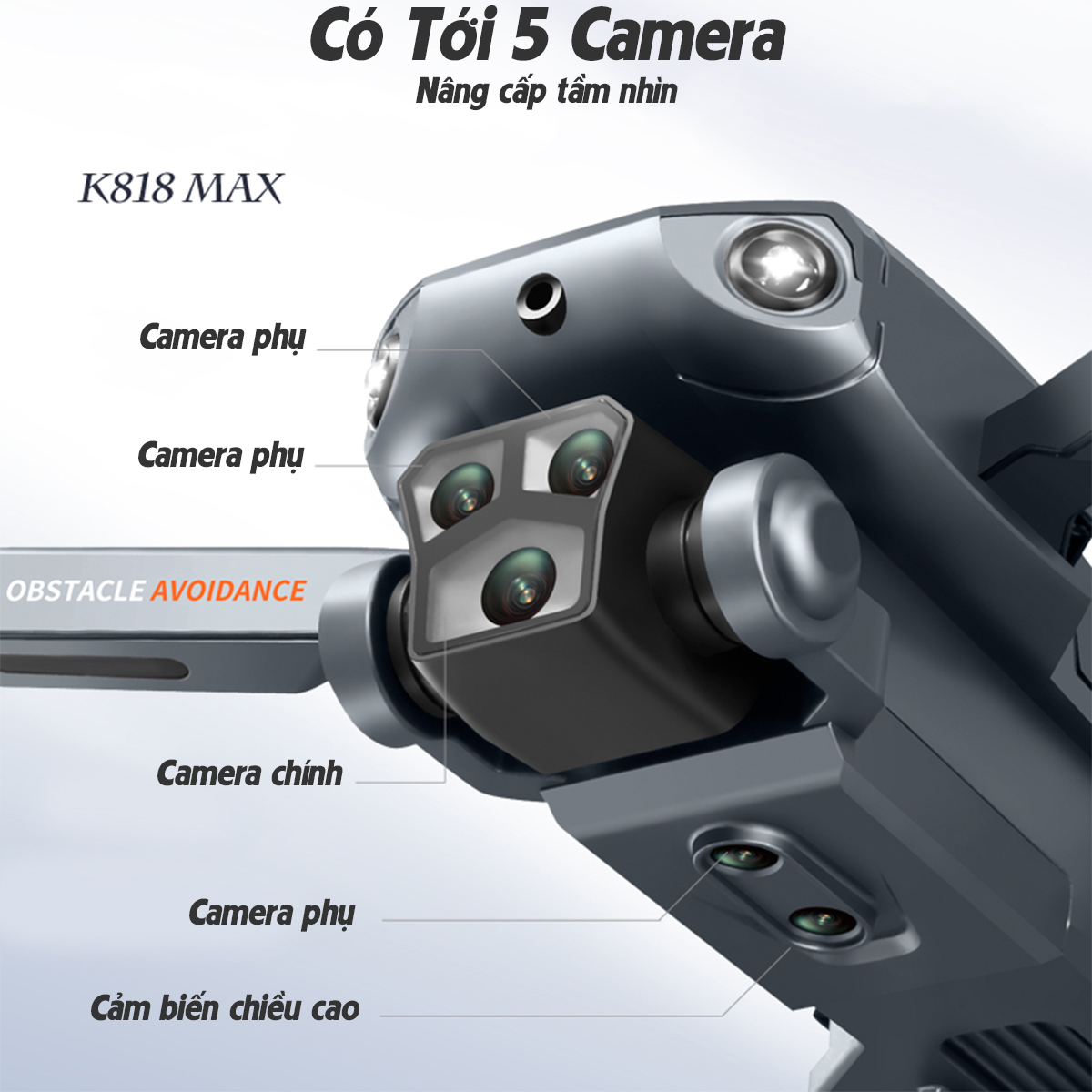 Máy Bay Điều Khiển Từ Xa, Flycam K818 động cơ không chổi than tích hợp 3 camera kép HD -Tránh chướng ngoại vật-Flycam giá rẻ-Flycam mini-Flycam 6k