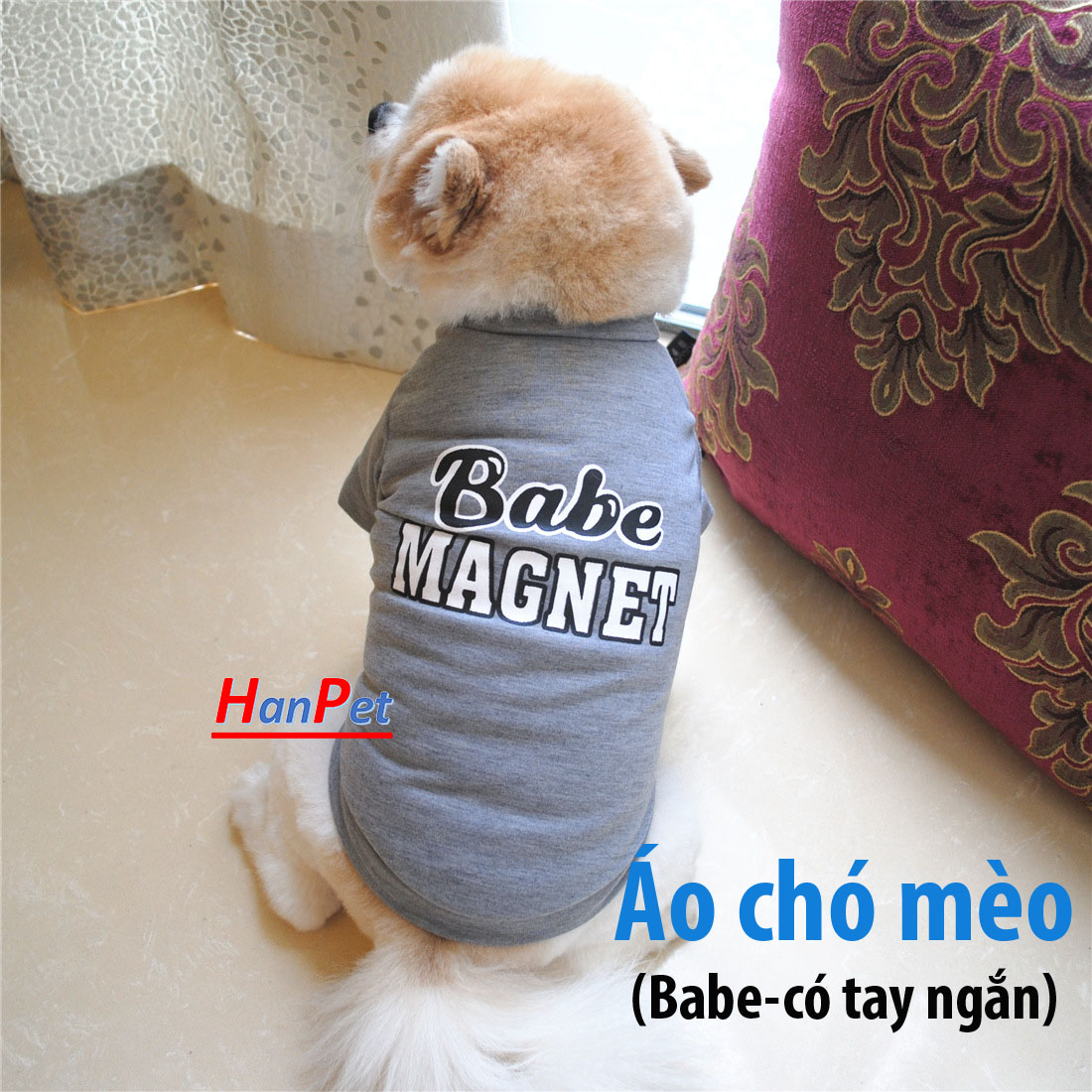Áo chó mèo SOS - chất liệu cao cấp - kiểu có tay nhiều màu