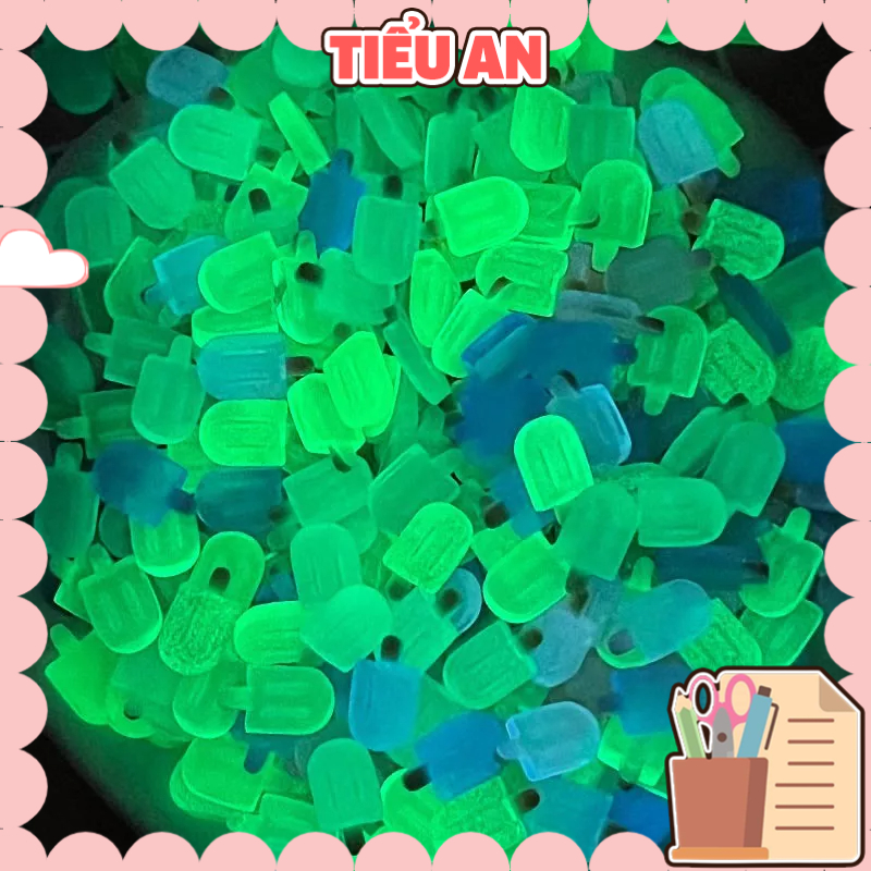 Charm slime/ Dụng Cụ Charm Trang Trí Phát Sáng Hình Que Kem