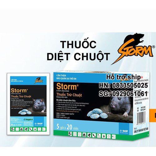 Hanpet - 1 goi Thu ốc Diệt Chuột Storm 20v CHỐNG ĐÔNG MÁU (Thu ốc CHUỘT 413)