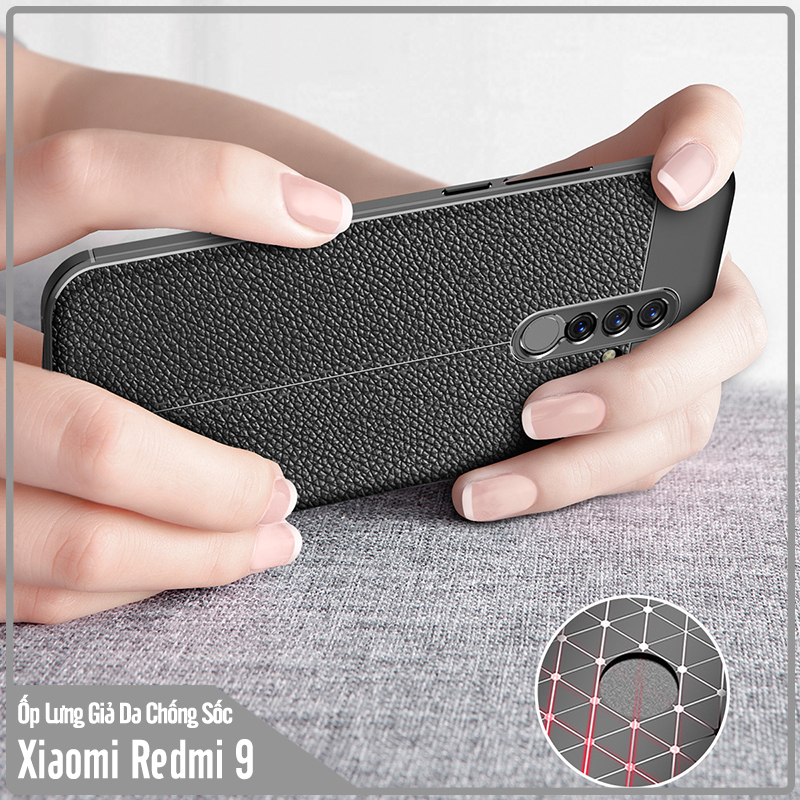 Ốp lưng cho Xiaomi Redmi 9 Giả da chống sốc