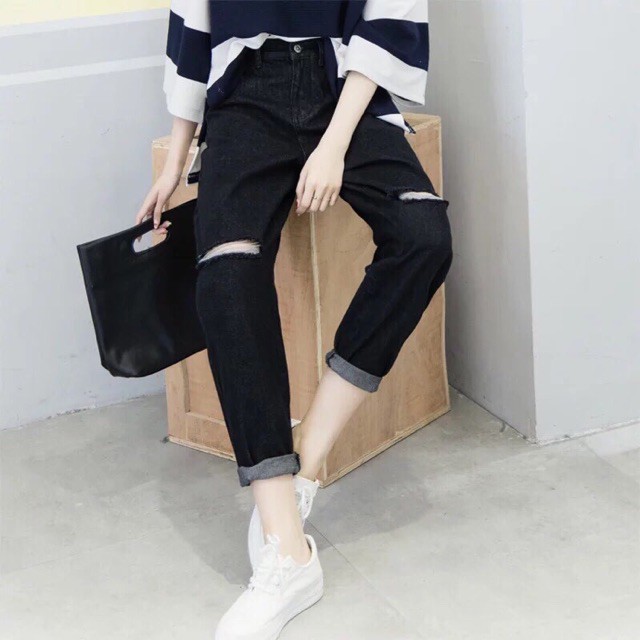 🌪BAGGY JEANS RÁCH GỐI ⛅️