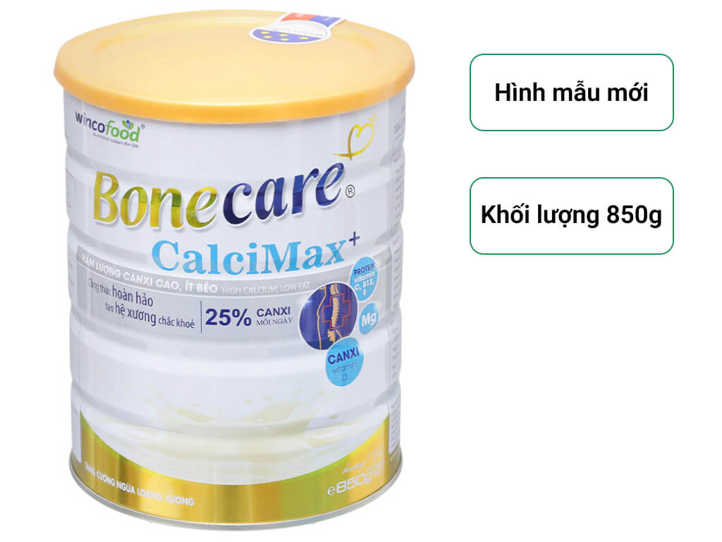 Túi 2 lon Sữa bột Wincofood Bonecare Calcimax+ (850g/lon)