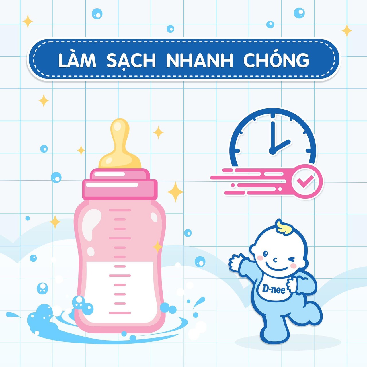 Nước rửa bình sữa & rau quả D-nee 500ml