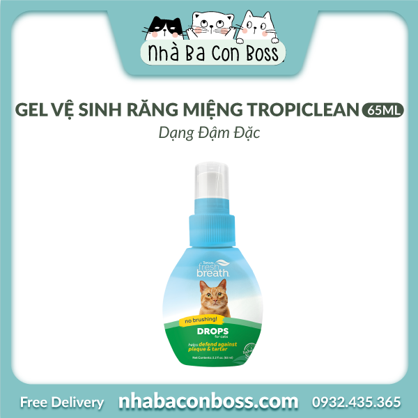 [Vệ Sinh Răng Miệng] Dung Dịch Đậm Đặc Tropiclean Cho Mèo Chai 65ml