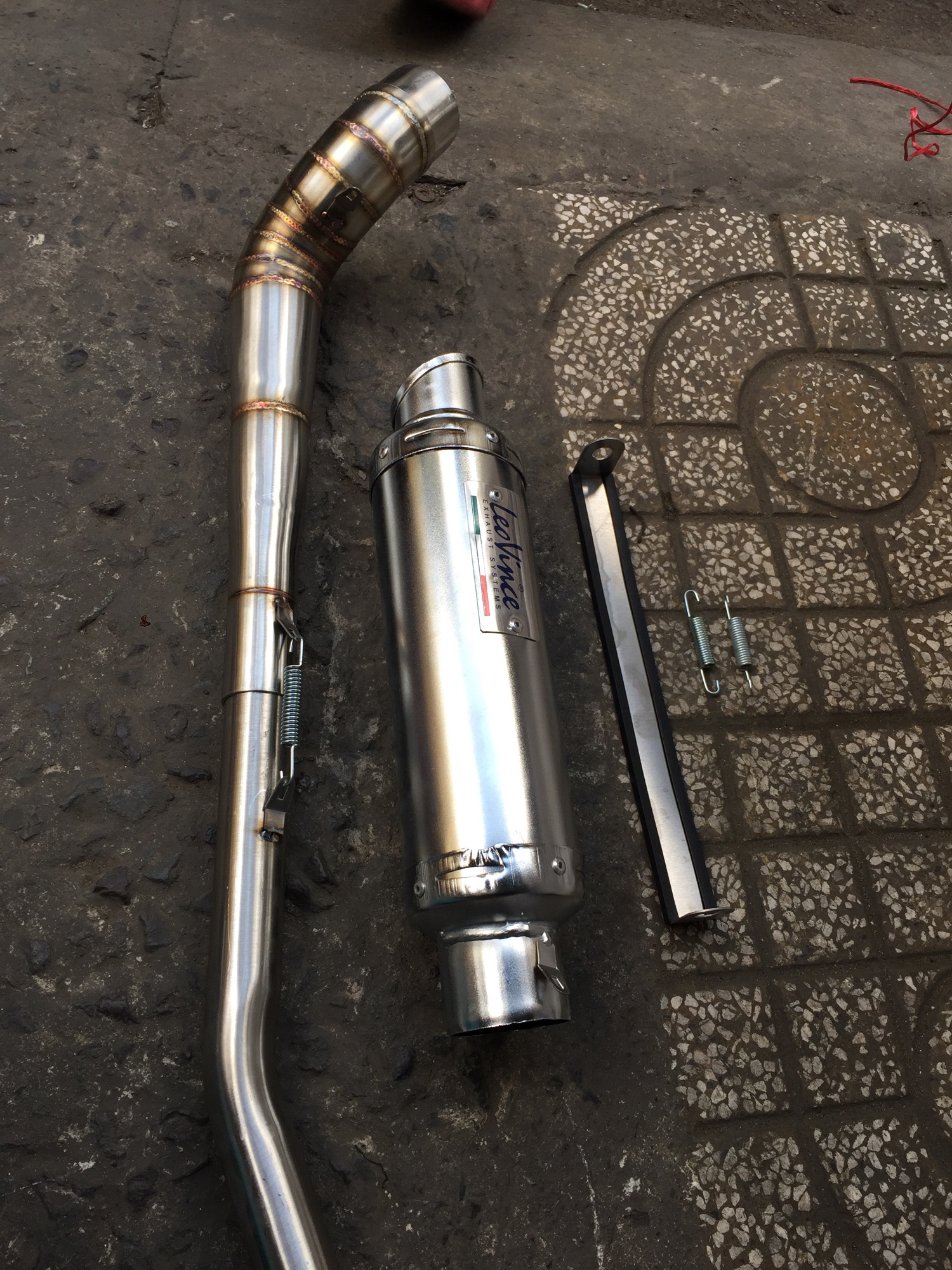 Combo Leovince Bạc + Cổ 2 Khúc Satria Sonic Ex150 Wave Sirus Các Loại