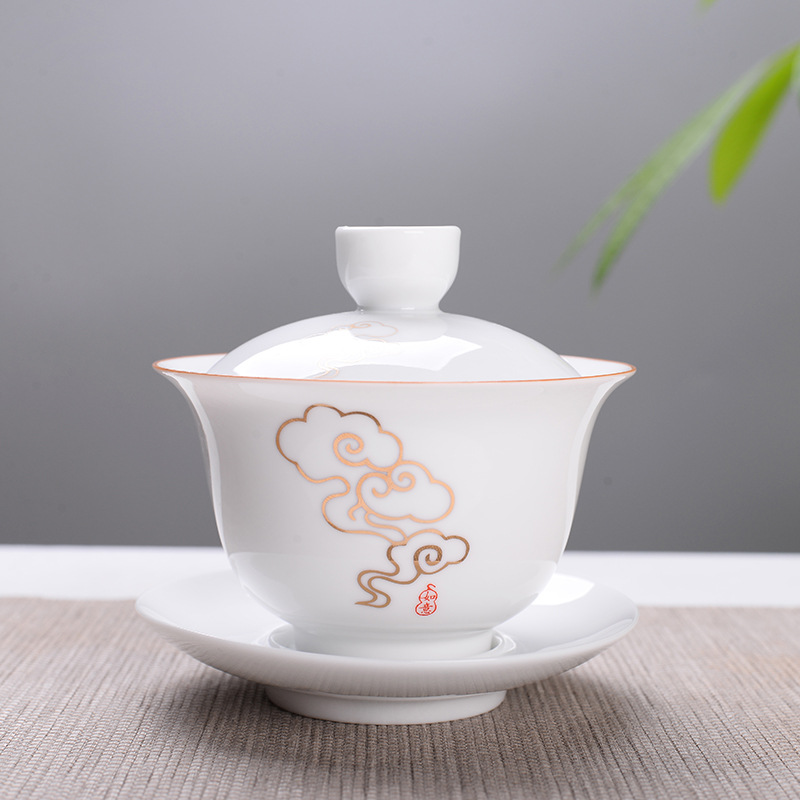 Chén Khải (Tam Tài) Cảnh Đức uống trà tuyệt đẹp