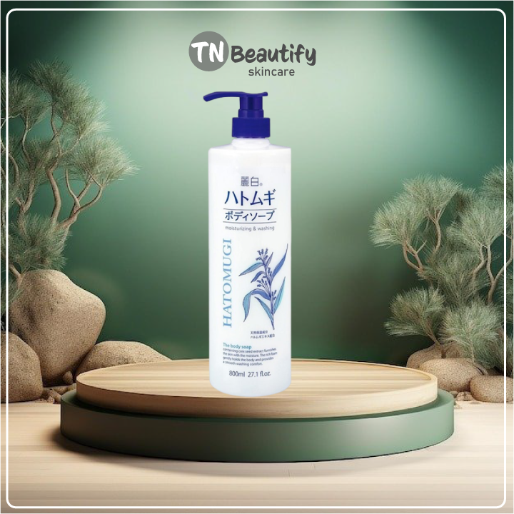 Sữa Tắm Trắng Da Hạt Ý Dĩ Hatomugi Moisturizing Washing 800ml