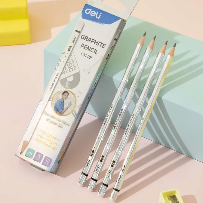 Bút chì gỗ cao cấp 2b deli chống gãy - c31