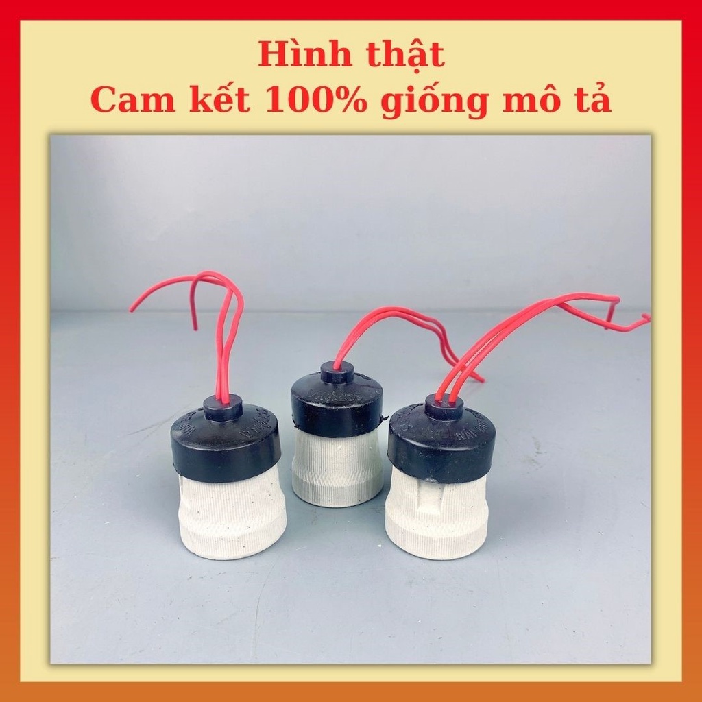 Đui đèn sứ E27 chống nước chống cháy sopoka