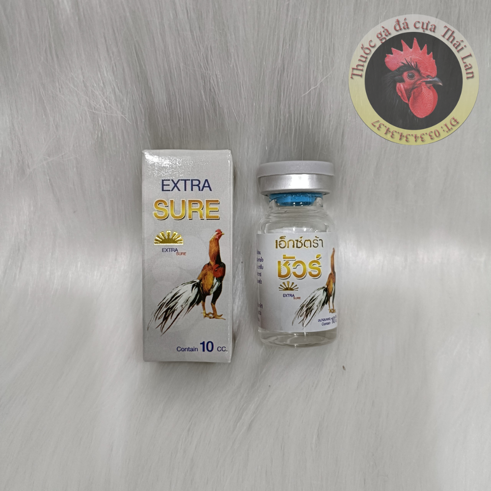 Ho Chi Minh - Lọ 10cc - EXTRA SURE (Thuốc gà đá đặc trị khò , hen , xổ mũi , sưng mặt , cảm cúm , phân xấu) dạng chích