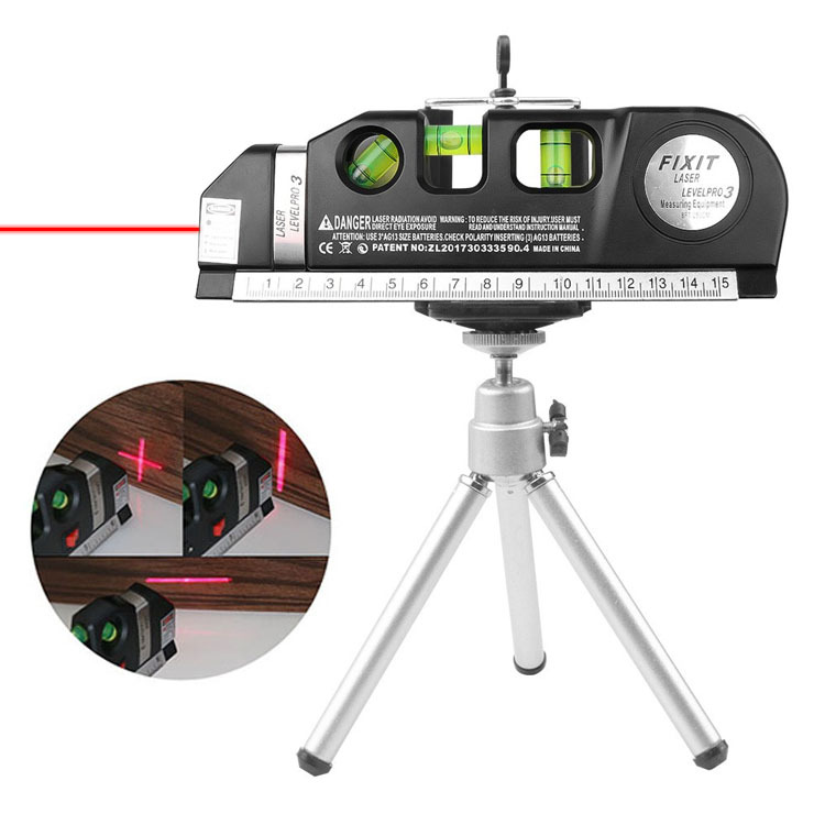 Thước đo laser đa năng + thước đo thước đo thước đo tiêu chuẩn và thước đo 4 trong 1 dụng cụ cân mực laser đa năng kèm thước dây 2.5m