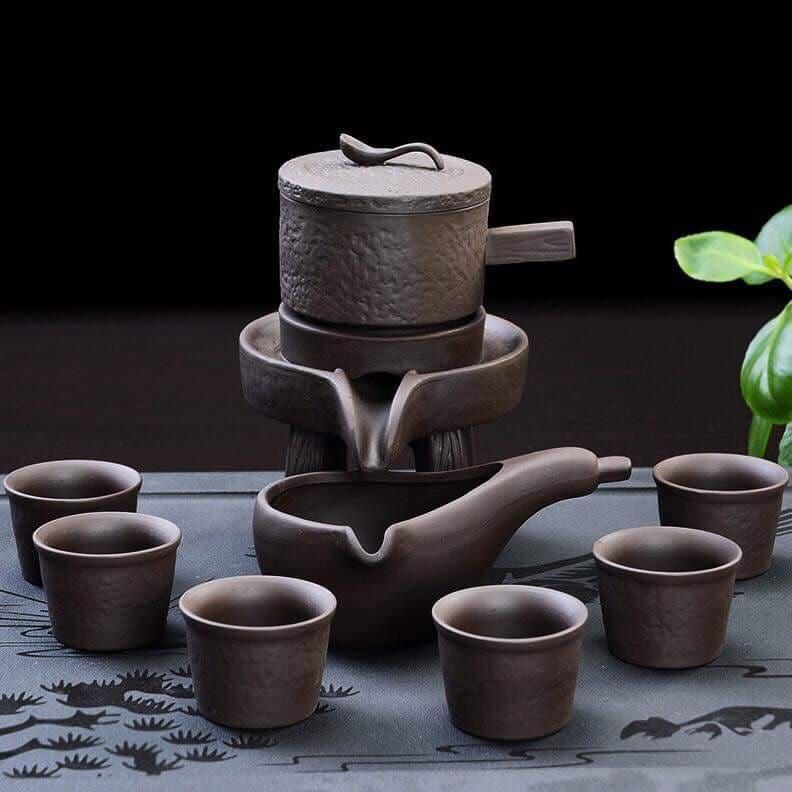 [HCM]Ông Minh Zisha Bán Tự Động Đá Xoay Mài Kung Fu Bộ Trà Gốm Sứ Trà Ấm Pha Trà Bằng Ấm Trà Tử Sa Men