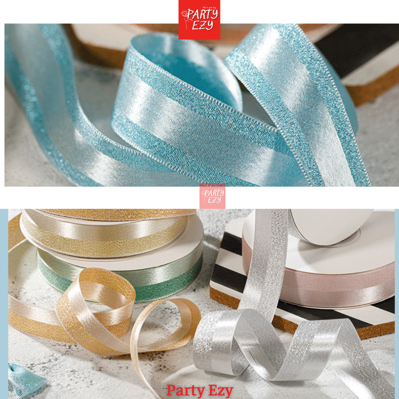 RUY BĂNG SỌC REN PHỐI SATIN 2 MẶT SIZE 2,5CM