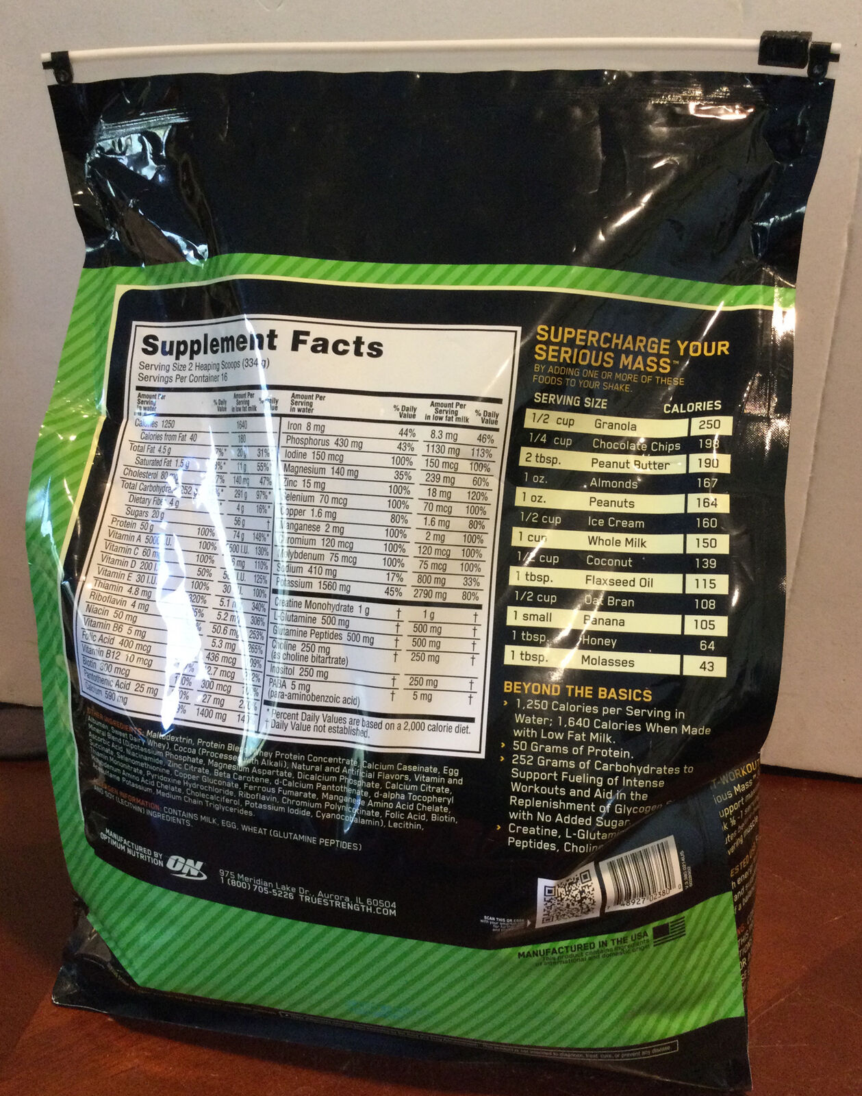 [ CHÍNH HÃNG] Sữa tăng cân Serious Mass 12lbs (Optimum Nutrion) (16 lần dùng)