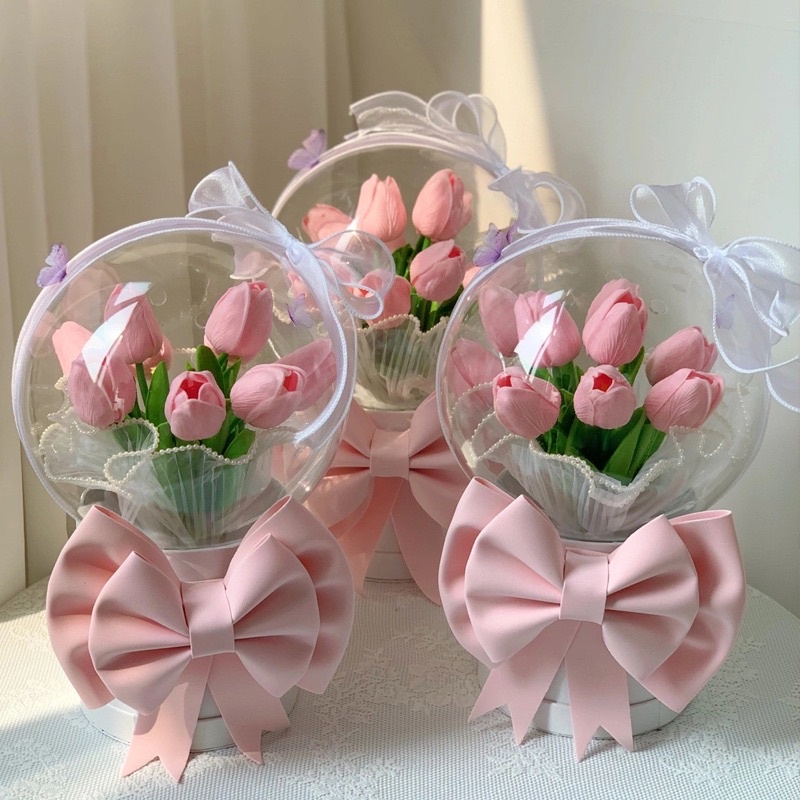 Hoa Tuylip Giả PU - Decor Studio, Trang Trí Phòng Khách, Để Bàn