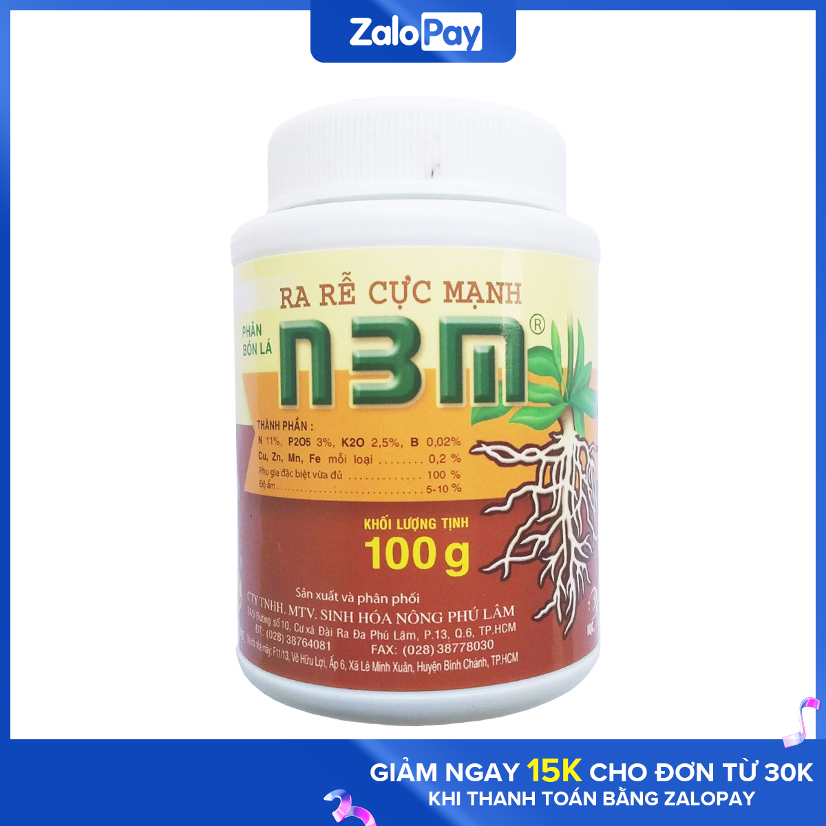 Kích Thích Ra Rễ Cực Mạnh N3M Lọ 100 Gram
