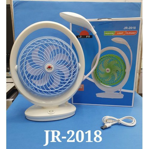 {Gía Hủy Diệt}  QUẠT SẠC ĐỂ BÀN CÓ ĐÈN LED JR 2018