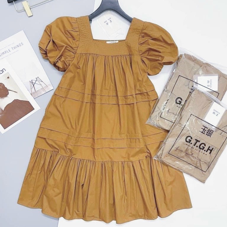 Đầm váy babydoll xếp li 2 màu