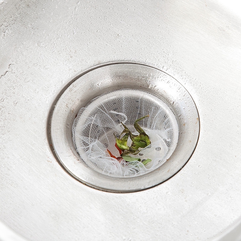 100pcs Disposable Sink Strainer Filter Bag Clogging Insulation Kitchen Drain Residue Collector Net