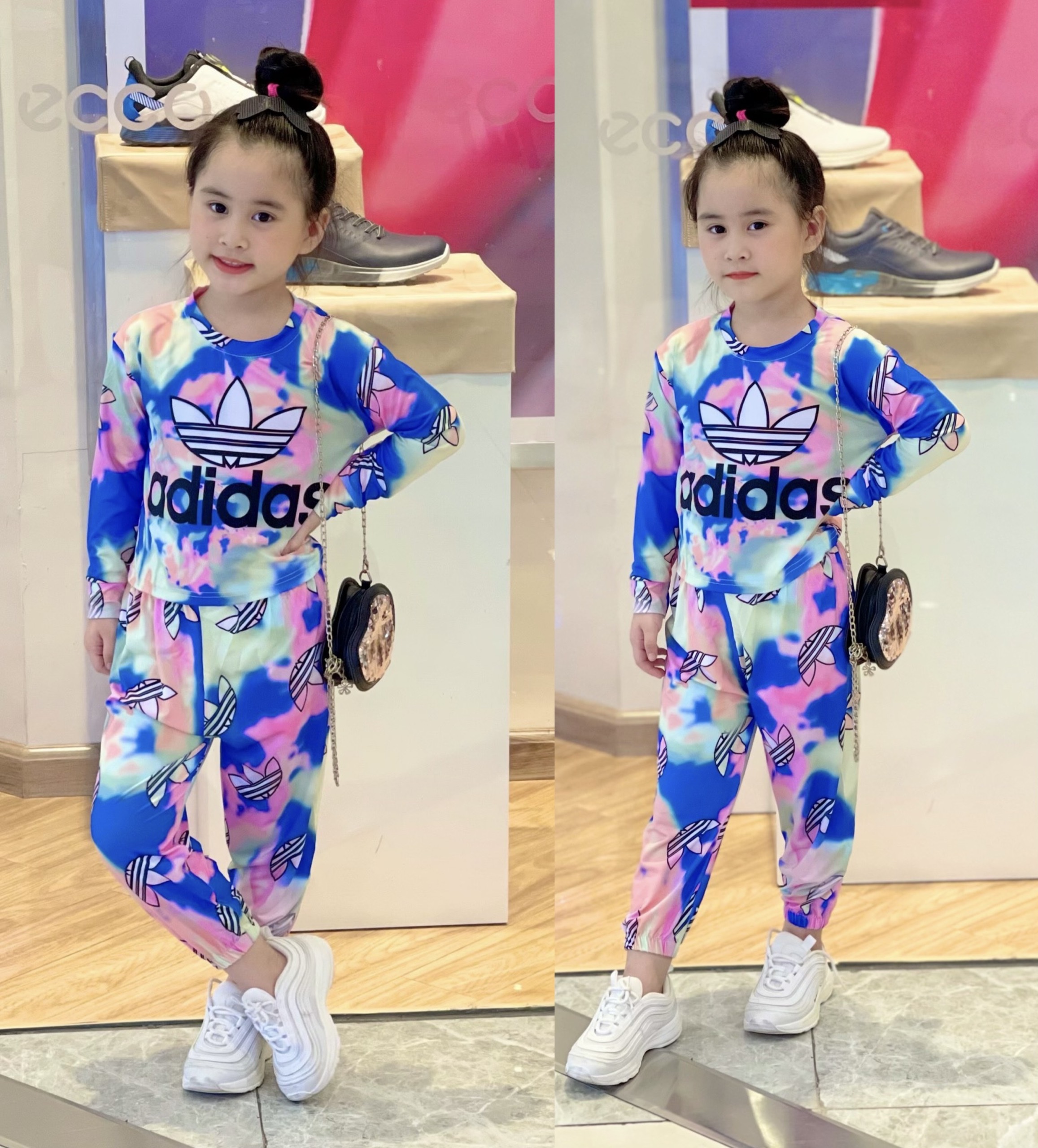 [HCM] Bộ quần áo bé gái tay dài quần dài dáng alibaba chất thun lạnh in 3D AD03, 2 tuổi, 3 tuổi